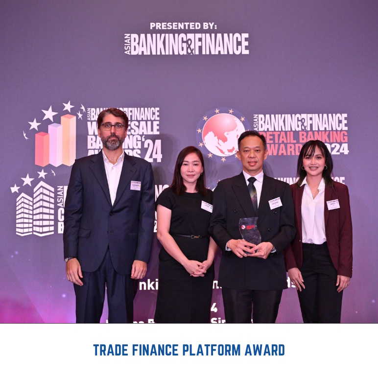 Accepting the Trade Finance Platform Award