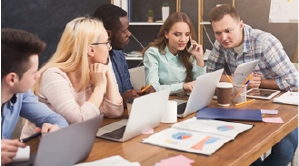 People at a desk working